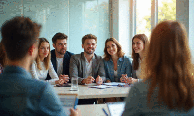 Jeunes adultes en formation dans une salle lumineuse